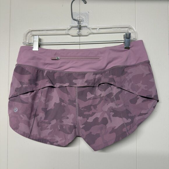Lululemon Women’s Speed Up Shorts Brief lined Pink Camo Size 6 GUC - Picture 9 of 9